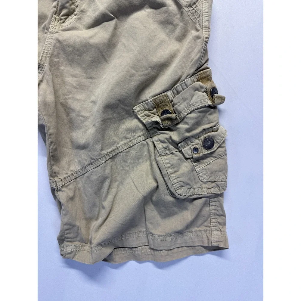 Across The Pond Signature Line Cargo Shorts Mens 32 Beige Cotton Utility Pockets